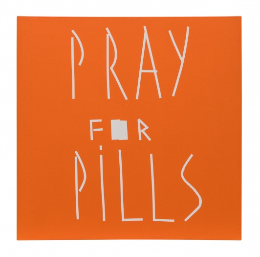 Jeff Elrod Pray for Pills, 2003 acrylic on canvas 24 x 24 inches