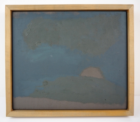 Seth Cameron  Landscape, 2016  oil on board in artist made frame  object: 12 x 10.25 x 1.75 inches  frame: 12 x 10 1/4 x 1 3/4 inches