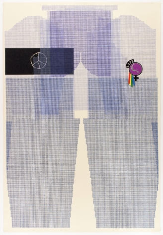 Ellen Lesperance LIFE, 2020 nine-color lithograph with chiné colle and silverleaf paper: 42 7/8 x 29 3/8 inches frame: 48 1/8 x 34 1/16 inches Edition 13 of 15