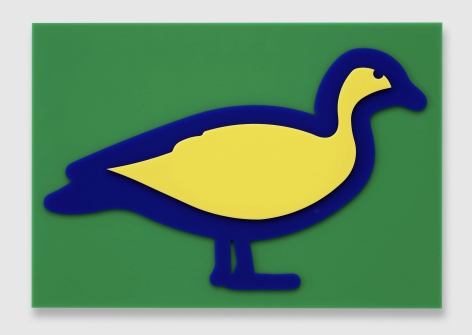 Julian Opie Small birds: Australian wood duck., 2020 wall mounted acrylic relief 14.41 x 20.71 x 1.57 inches (36.6 x 52.6 x 4 centimeters) Edition of 20
