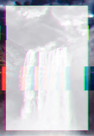Christian Eckart,   Waterfall 2, 2019,  unique archival digital print on stretched canvas,  62 1/2 x 45 inches