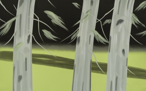 Alex Katz  Three Trees, 2018  20 color silkscreen on Saunders Waterford 425 gsm paper  37 x 59 inches  edition of 60  $14,500