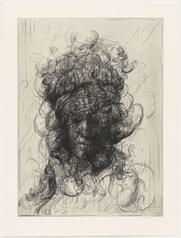 Glenn Brown Half-Life #2 (after Rembrandt), 2017 a series of 6 etchings on paper paper dimensions: 35 x 26 3/4 inches framed dimensions: 40 1/4 x 32 inches Edition 14 of 35 signed by the artist and numbered on the reverse (GB-3)