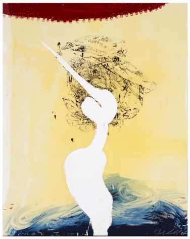 Julian Schnabel  View of Dawn in the Tropics - Bandini "his foe  pursued", 1998  hand-painted 17-color screenprint with poured  resin  45 x 36 in. (114.3 x 91.4 cm)  edition of 90  Publisher: Lococo Fine Art Publisher  $6,500