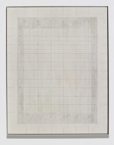 Elaine Reichek Untitled, 1972 gesso, thread, graphite, and colored pencil on canvas canvas: 60 x 48 inches frame: 60 5/8 x 48 1/8 inches