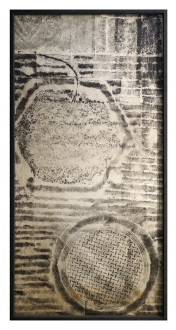 Sari Dienes Hexagon, c. 1953 ink rubbing on Webril frame: 72 1/8 x 35 7/8 inches