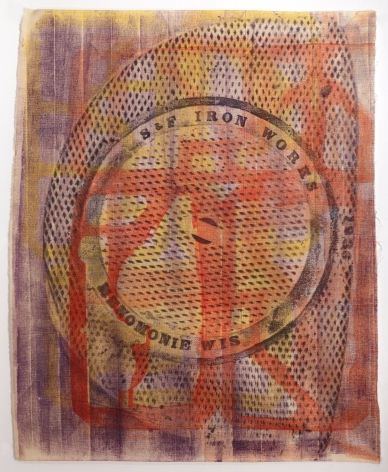 Sari Dienes Menomonie 7, c. 1966 rubbing on fabric object: 35 x 28 inches frame: 39 3/4 x 32 13/16 inches