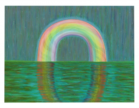 Ping Zheng  Rainbow, 2021  oil stick on paper  paper: 18 x 24 inches  frame: 22 3/16 x 28 1/16 x 1 inches