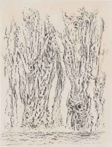 Max Ernst  Forêt, 1964 frottage on paper paper: 16 1/4 x 12 3/8 inches frame: 24 5/8 x 21 5/8 x 1 9/16 inche