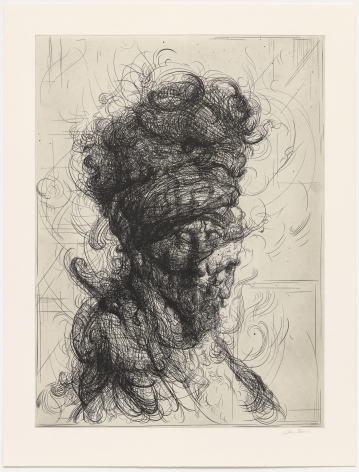 Glenn Brown Half-Life #1 (after Rembrandt), 2017 a series of 6 etchings on paper paper dimensions: 40 1/4 x 26 3/4 inches framed dimensions: 45 x 26 3/4 inches Edition 14 of 35 signed by the artist and numbered on the reverse (GB-2)