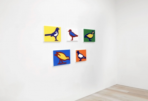 Installation view of   Julian Opie  Small Birds, 2020