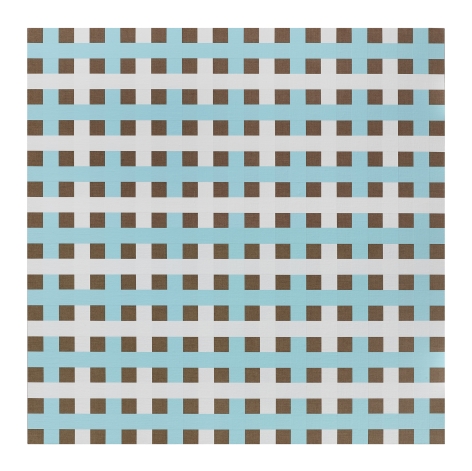 Aaron Parazette Plaid Memory in Blue, 2021 acrylic on linen 40 x 40 inches