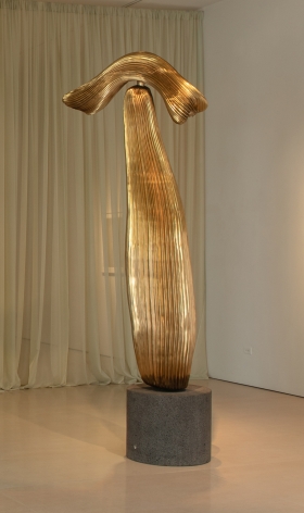 Alma Allen  Not Yet Titled, 2020 pleated bronze 95 1/4 x 15 3/4 x 40 1/8 inches