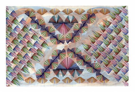 Mara Held Straight Lines 3, 2020 gouache and egg tempera on paper paper: 26 3/8 x 39 7/8 inches frame: 34 7/8 x 44 7/8 inches